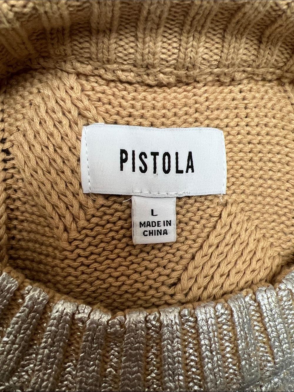 Pistola Everly Foil Accent Cotton Crewneck Sweater - Picture 9 of 9
